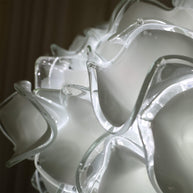 glass white flower chandelier