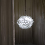 glass white flower chandelier