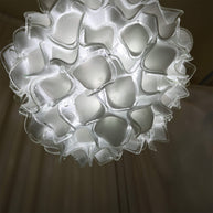 glass white flower chandelier