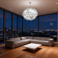 glass white flower chandelier