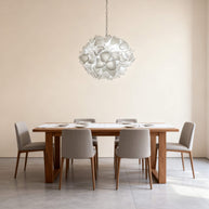 glass white flower chandelier