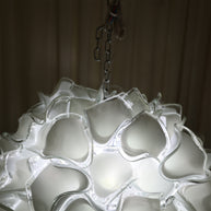 Custom modern design Dining room decoration White flower chandelier