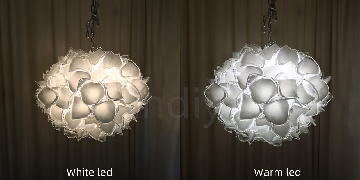 Custom modern design Dining room decoration White flower chandelier