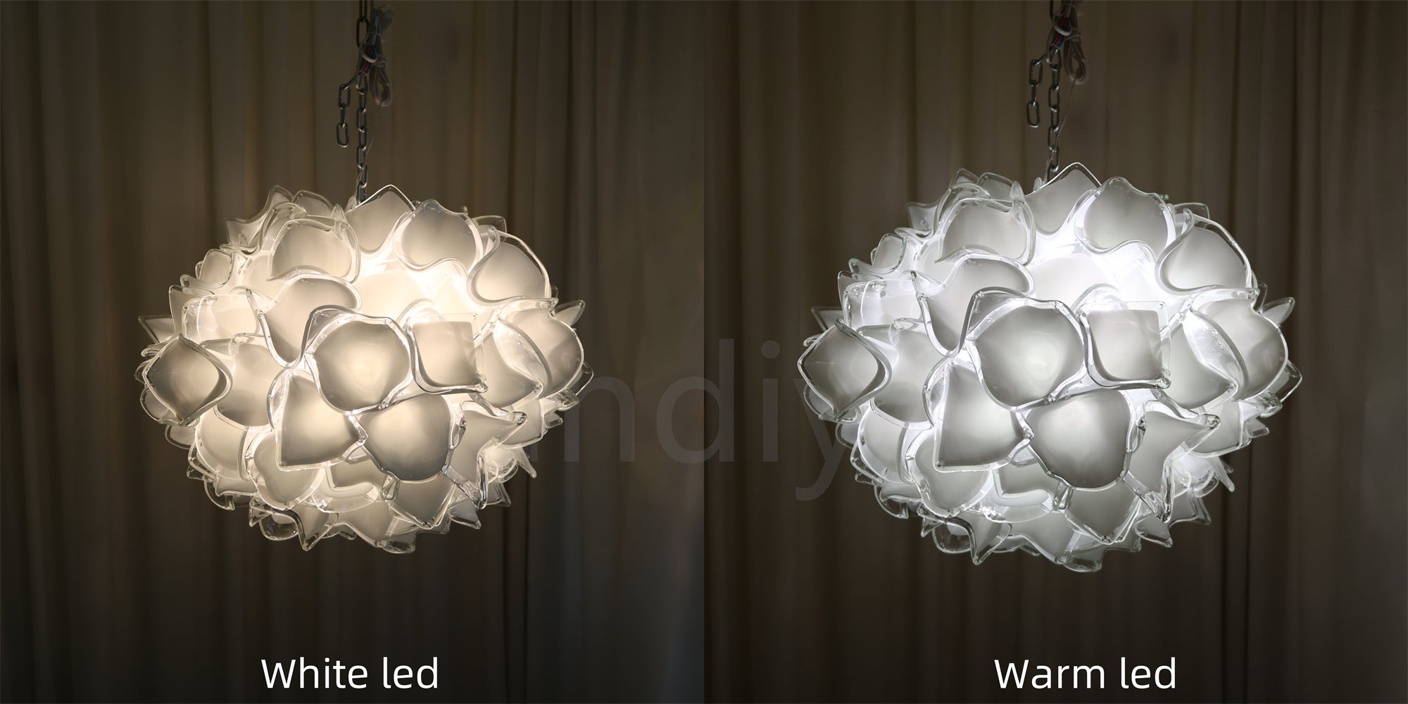 Custom modern design Dining room decoration White flower chandelier