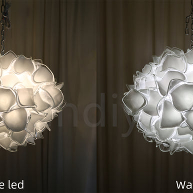 Custom modern design Dining room decoration White flower chandelier