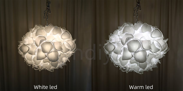 Custom modern design Dining room decoration White flower chandelier