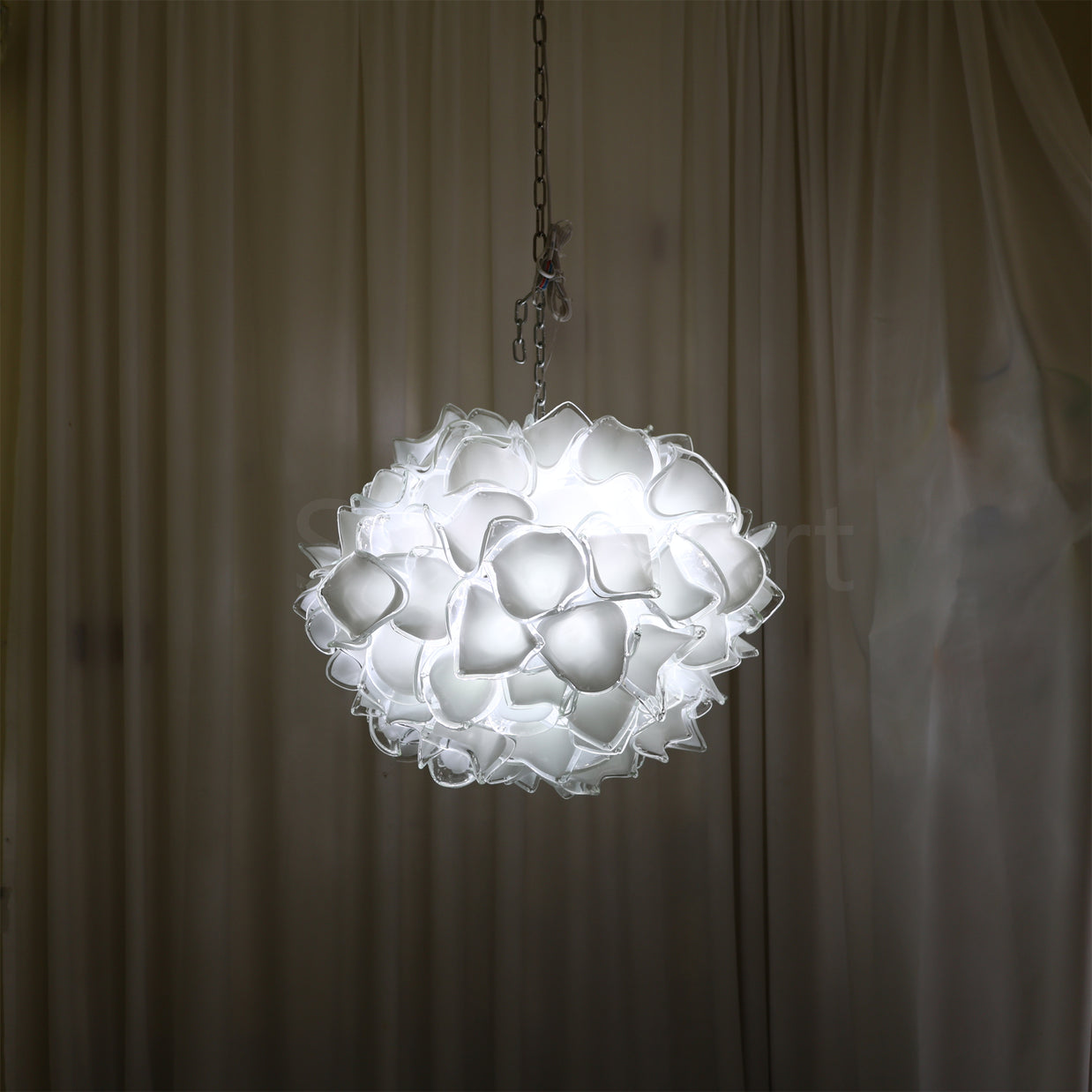Custom modern design Dining room decoration White flower chandelier