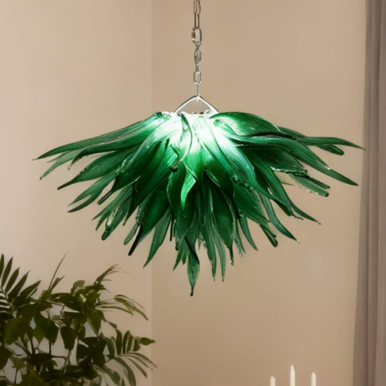 Green grass chandelier lighting