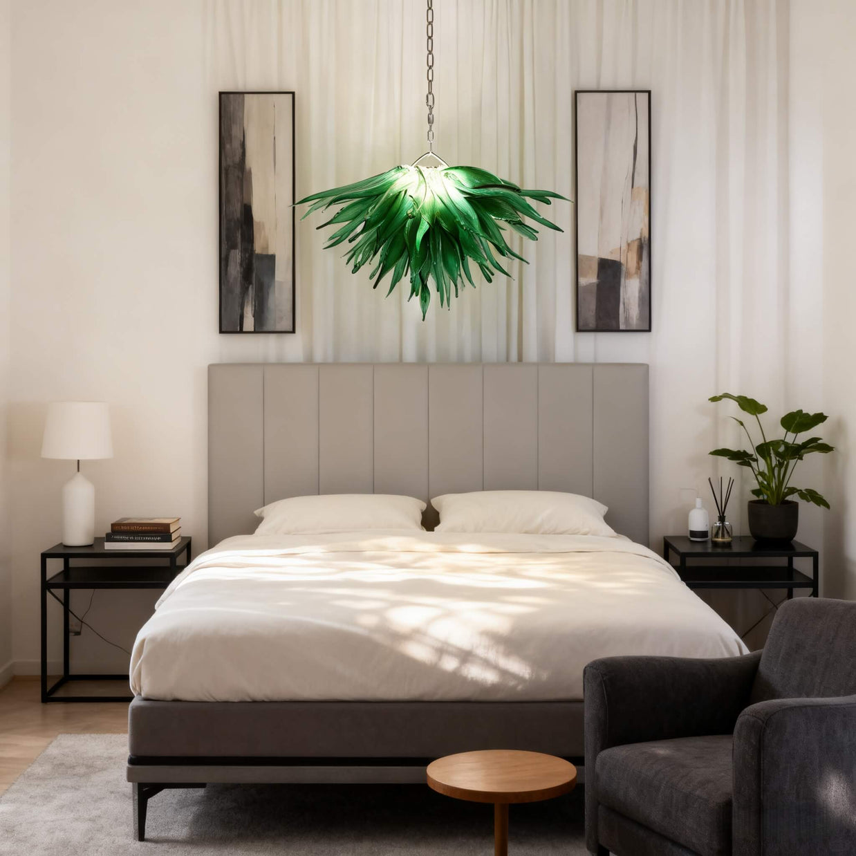 Green grass chandelier lighting