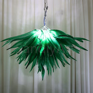 Bring a fresh breath of nature feeling green grass chandelier lighting dining room decoration