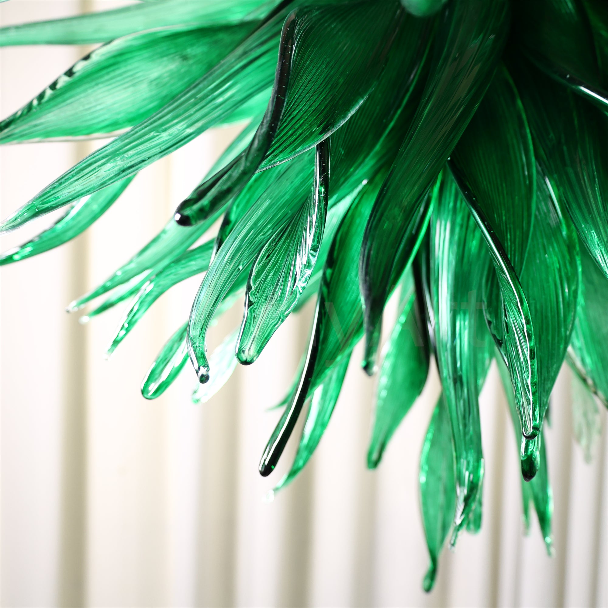 Bring a fresh breath of nature feeling green grass chandelier lighting dining room decoration