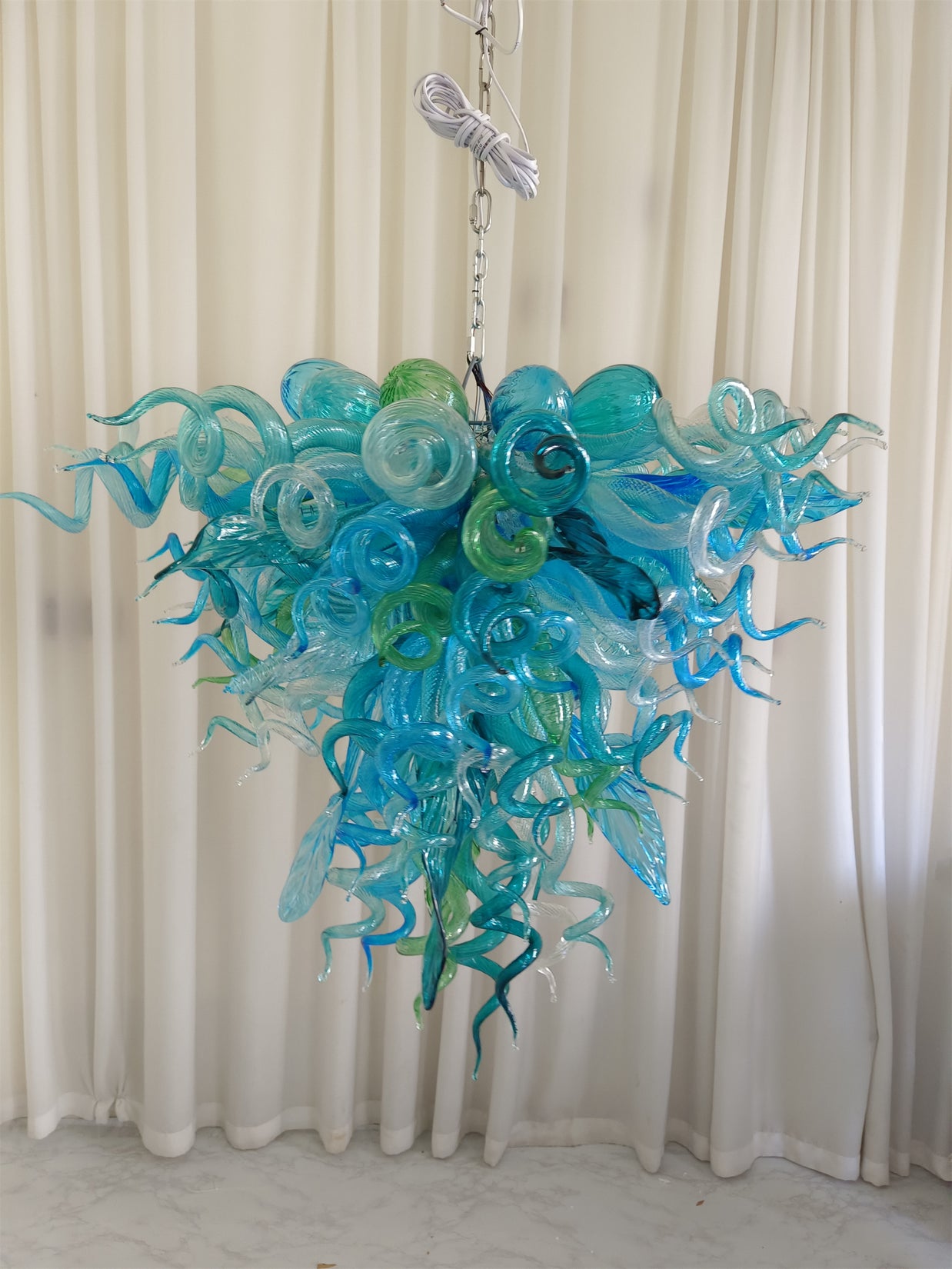 Inspired chihuly design chandelier Hand made DIY blown glass lighting multicolor