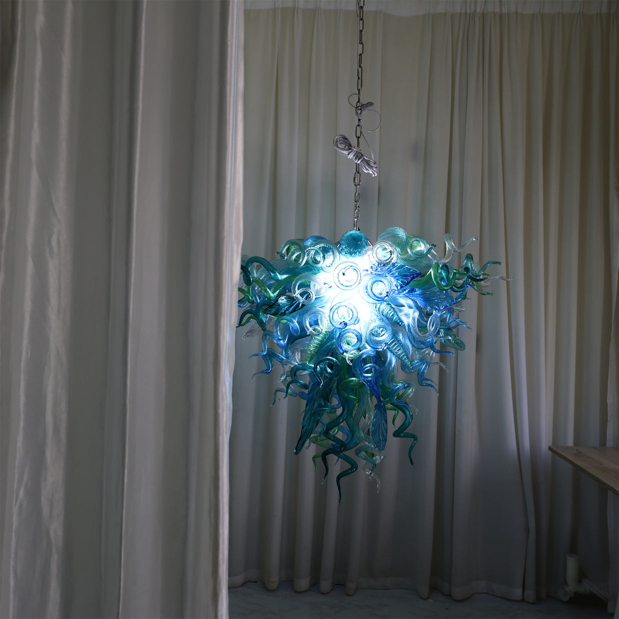 Inspired chihuly design chandelier Hand made DIY blown glass lighting multicolor