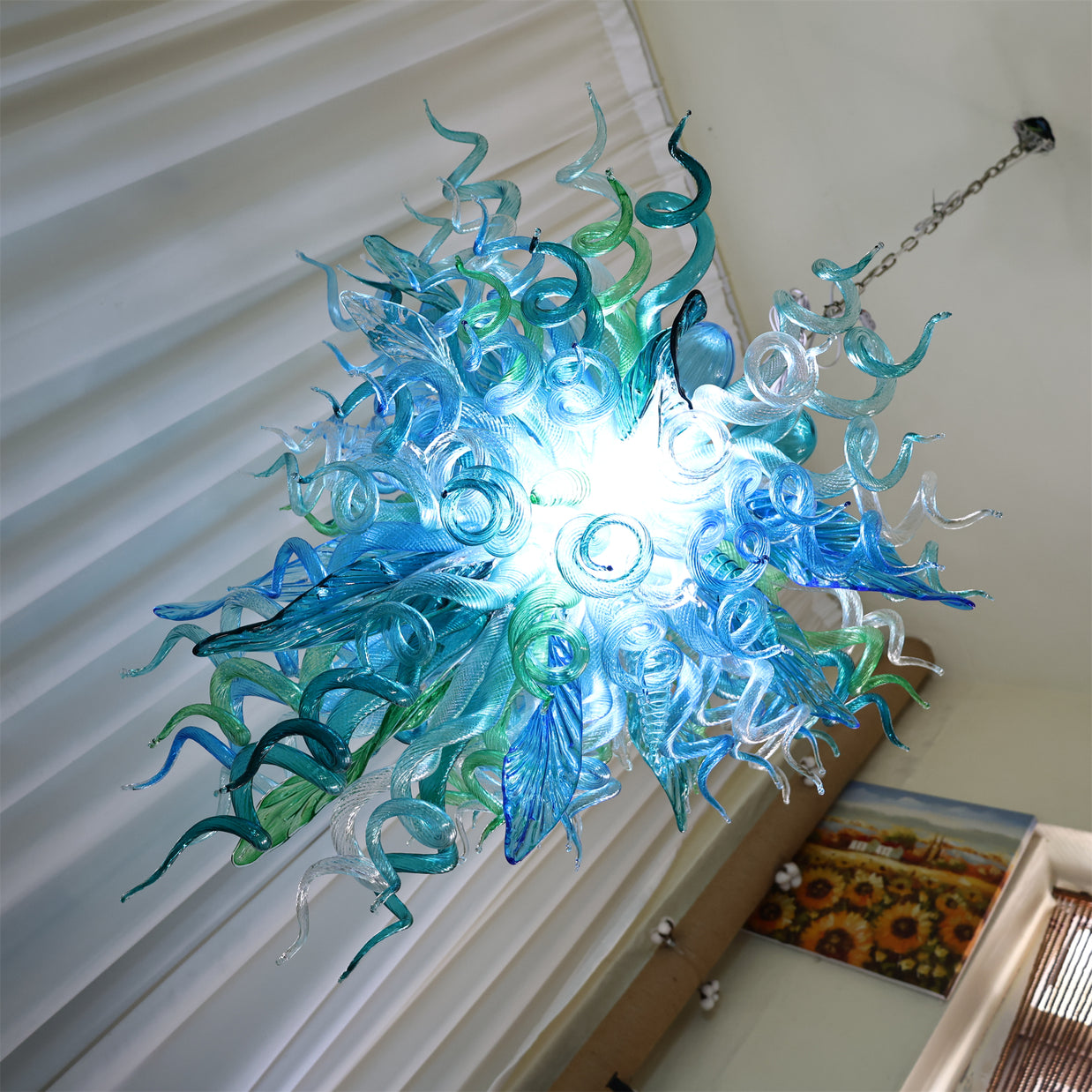 Inspired chihuly design chandelier Hand made DIY blown glass lighting multicolor