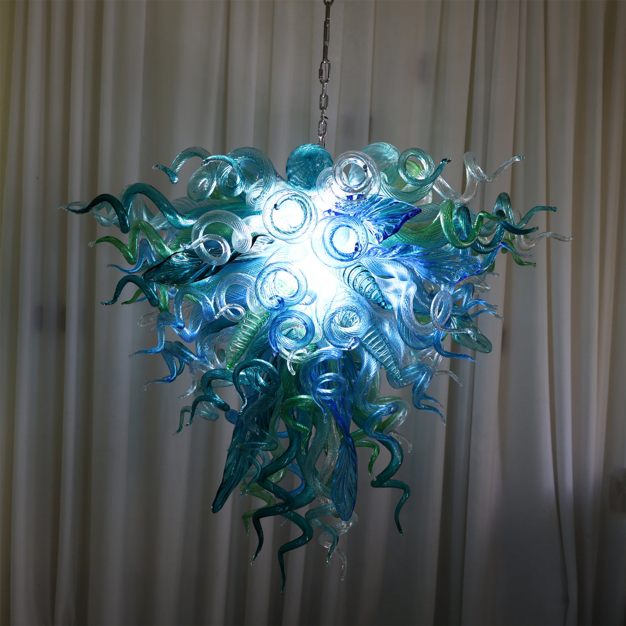 Inspired chihuly design chandelier Hand made DIY blown glass lighting multicolor