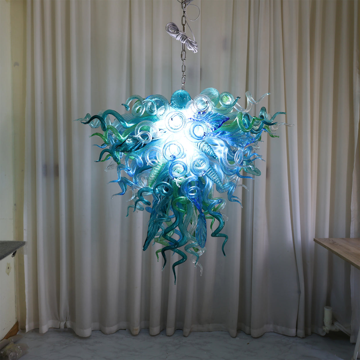 Inspired chihuly design chandelier Hand made DIY blown glass lighting multicolor