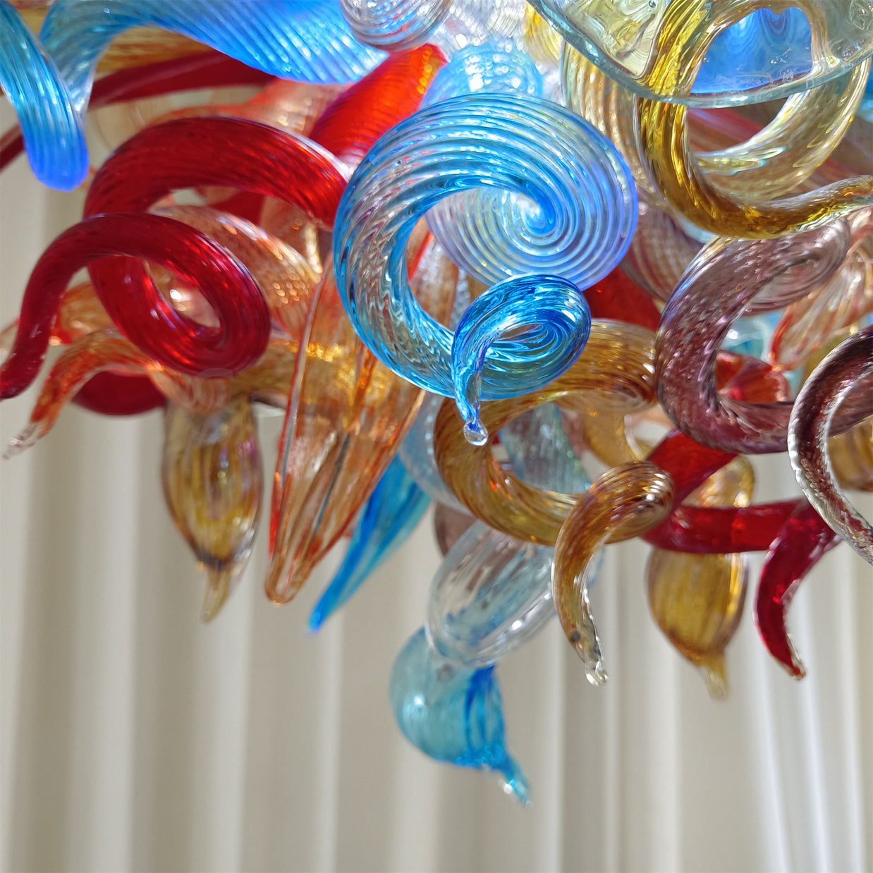 Where to buy chihuly style blown glass colorful flower chandelier