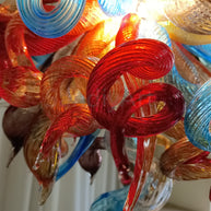 Where to buy chihuly style blown glass colorful flower chandelier