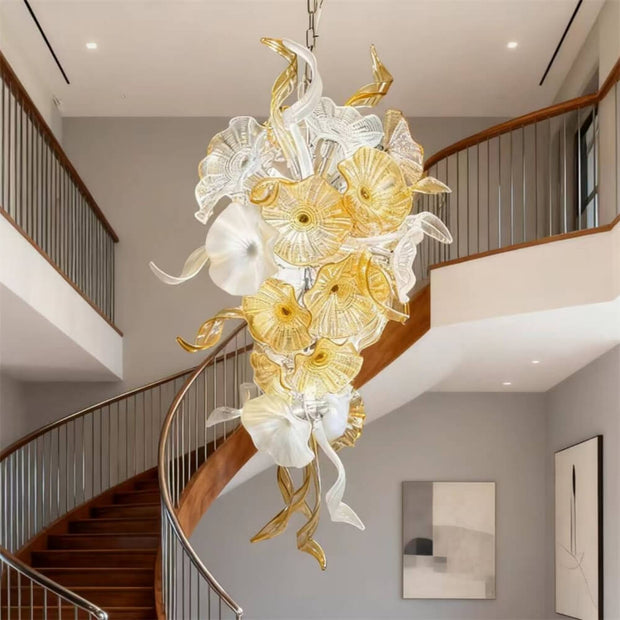 glass chihuly type chandelier