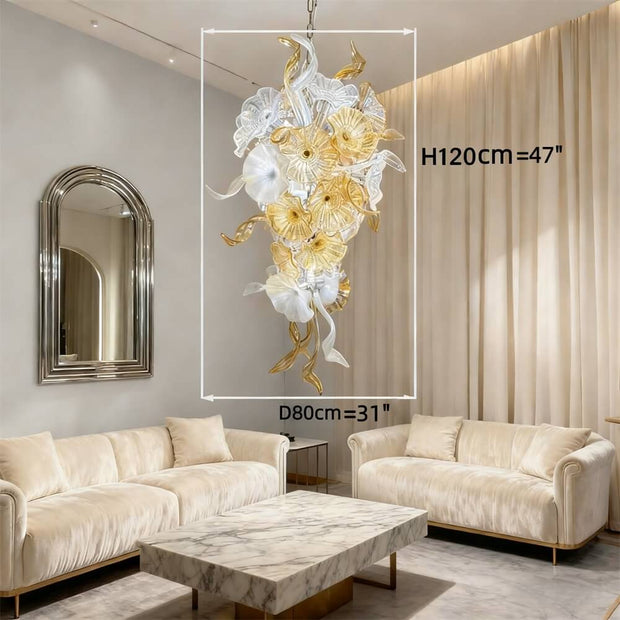 glass chihuly type chandelier