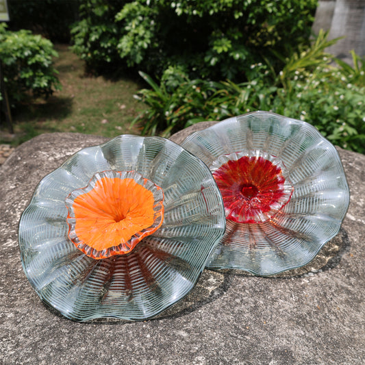 Custom design hand made platters like chihuly style wall art