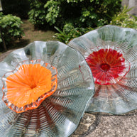 Custom design hand made platters like chihuly style wall art