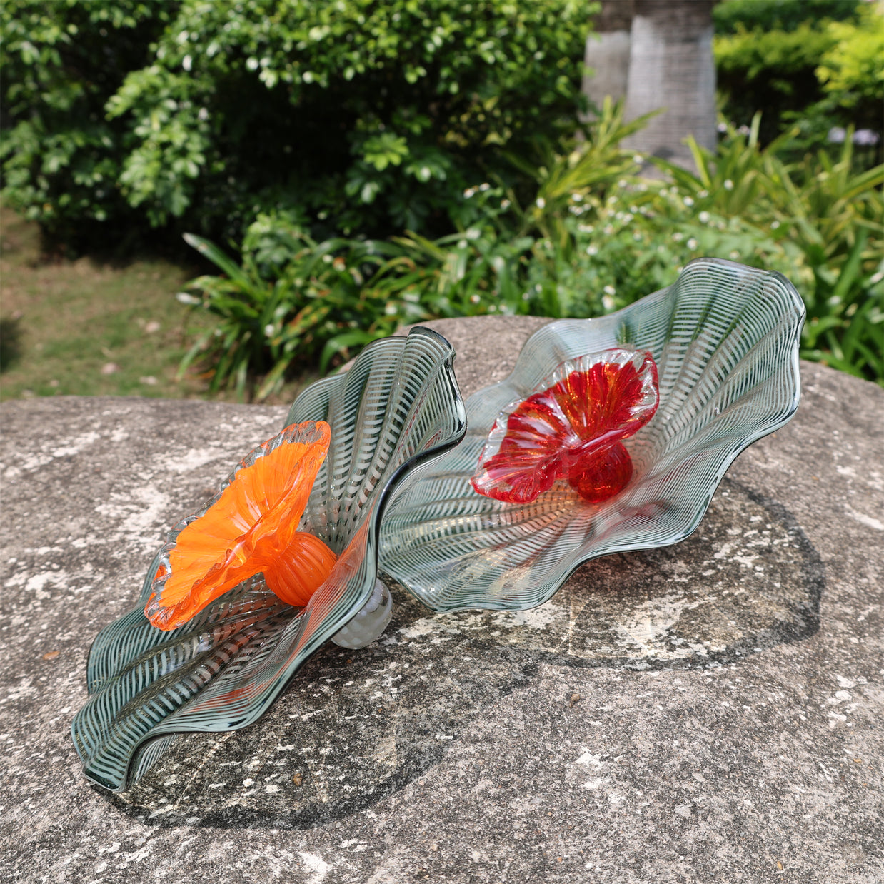 Custom design hand made platters like chihuly style wall art