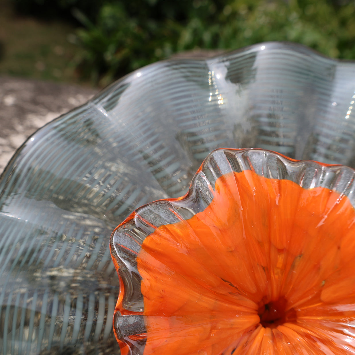 Custom design hand made platters like chihuly style wall art