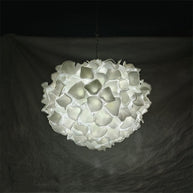Custom glass art white flower chandelier wholesale price