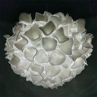 Custom glass art white flower chandelier wholesale price