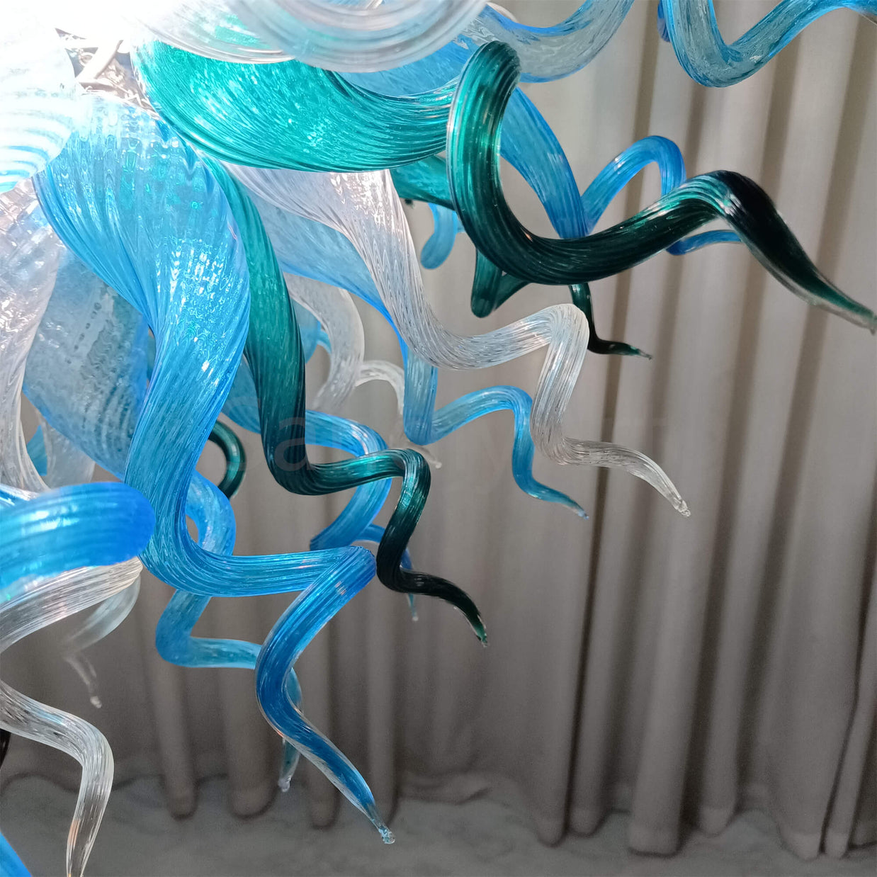 Round hand made glass chandelier