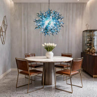 Round hand made glass chandelier