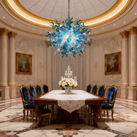 Round hand made glass chandelier