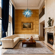 Round hand made glass chandelier