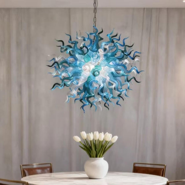 Round hand made glass chandelier