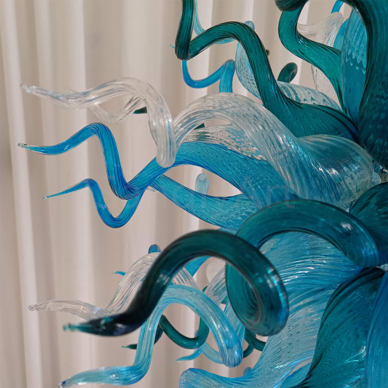 Round hand made glass chandelier