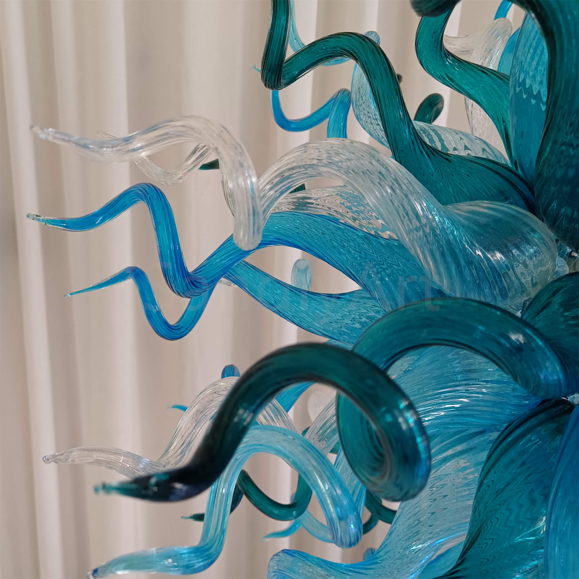 Round hand made glass chandelier
