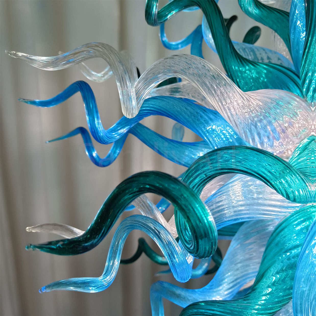 Round hand made glass chandelier