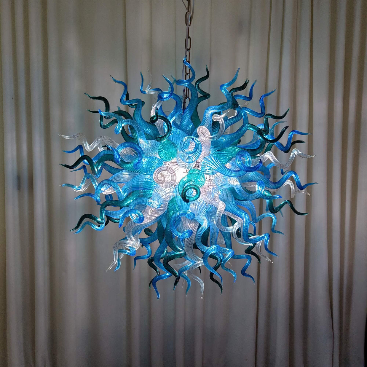 Round hand made glass chandelier
