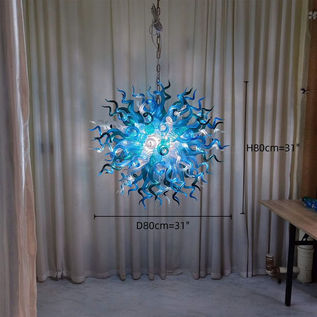 Round hand made glass chandelier