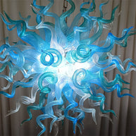 ocean blue blown glass chandelier