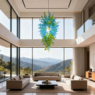 chihuly style big glass chandelier