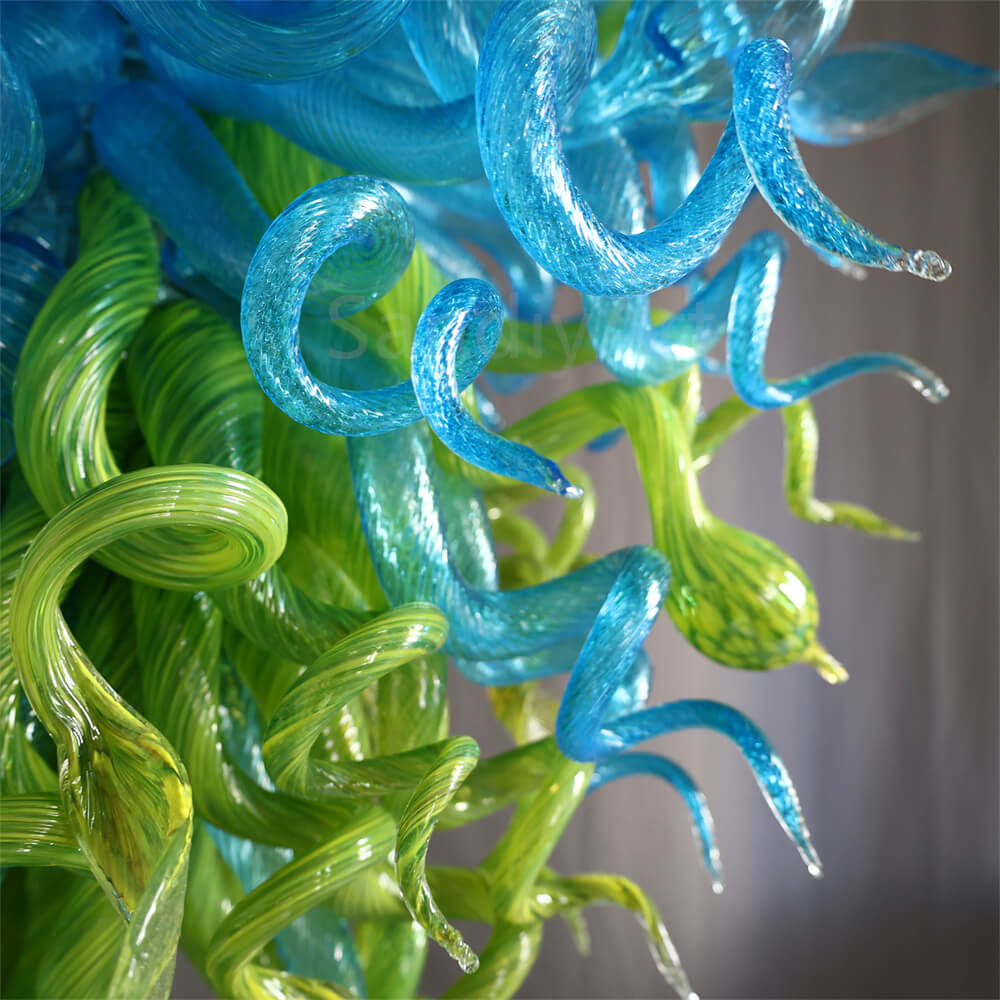 chihuly style big glass chandelier