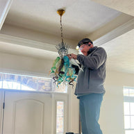 Colorful custom art chandelier hand made blown glass never fading