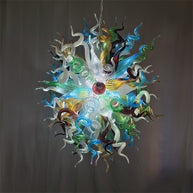 Colorful custom art chandelier hand made blown glass never fading