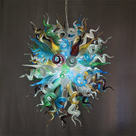 Colorful custom art chandelier hand made blown glass never fading