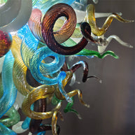 Colorful custom art chandelier hand made blown glass never fading