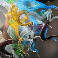 Colorful custom art chandelier hand made blown glass never fading