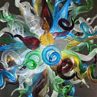 Colorful custom art chandelier hand made blown glass never fading