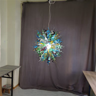Colorful custom art chandelier hand made blown glass never fading